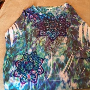 Fashion Bug embellished 3/4 sleeve shirt